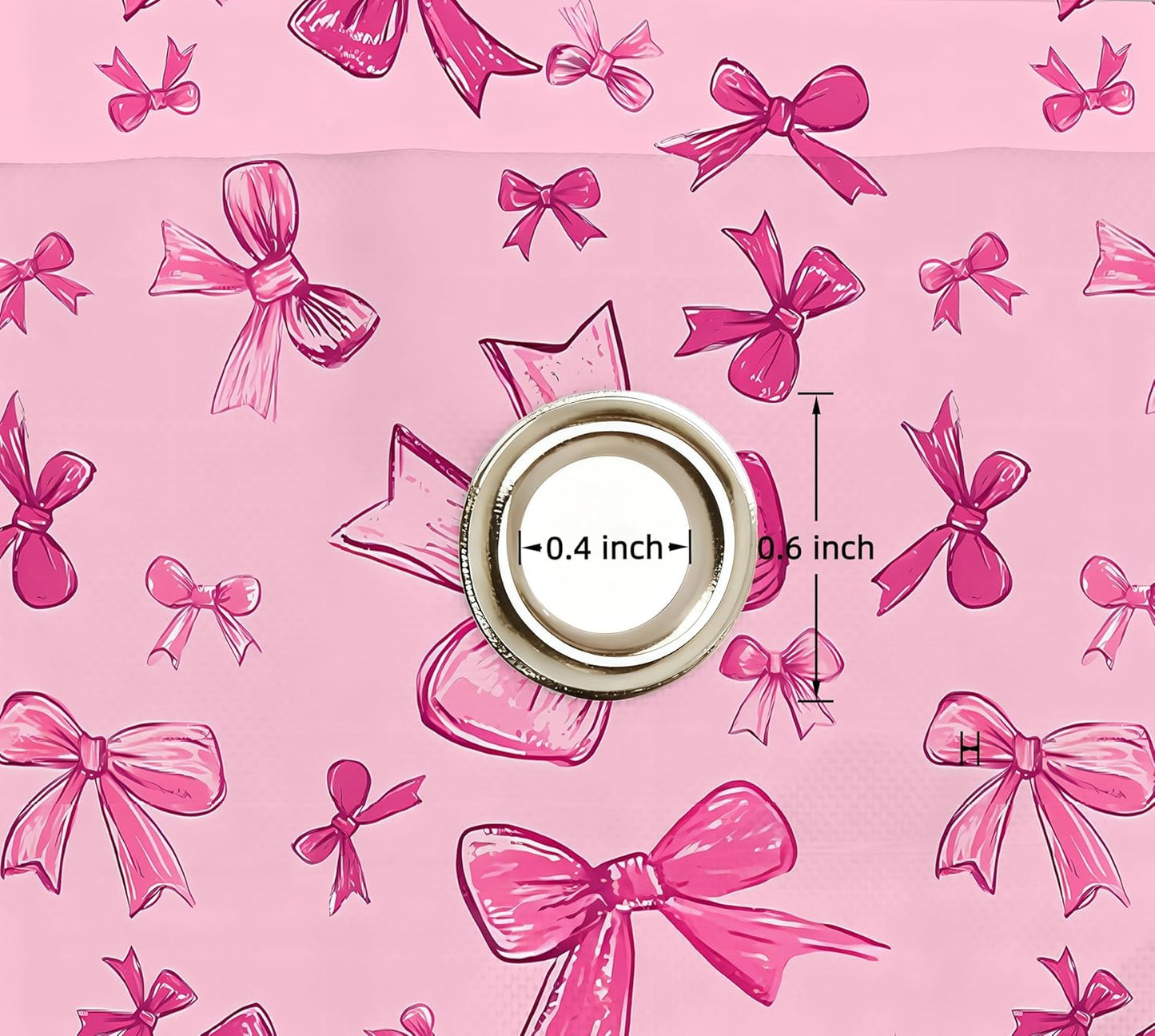 SDIII Pink Bow Shower Curtain Set 72x72 Inch, Waterproof Microfiber Cute Pink Shower Curtain Set Bowknot for Aesthetic Princess Themed Bathroom Decor