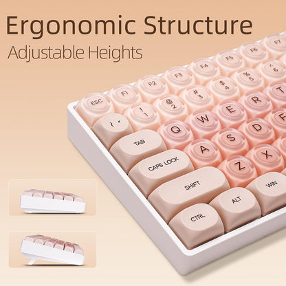 ZORNHER ZH100 Foundation Mechanical Keyboard,98% Pink Creamy Keyboard with Number Pad,Full Size Gaming Keyboard Cute,Jelly MOA Profile Round Keycaps,Creamy Sounding Linear Switches,PC Gaming