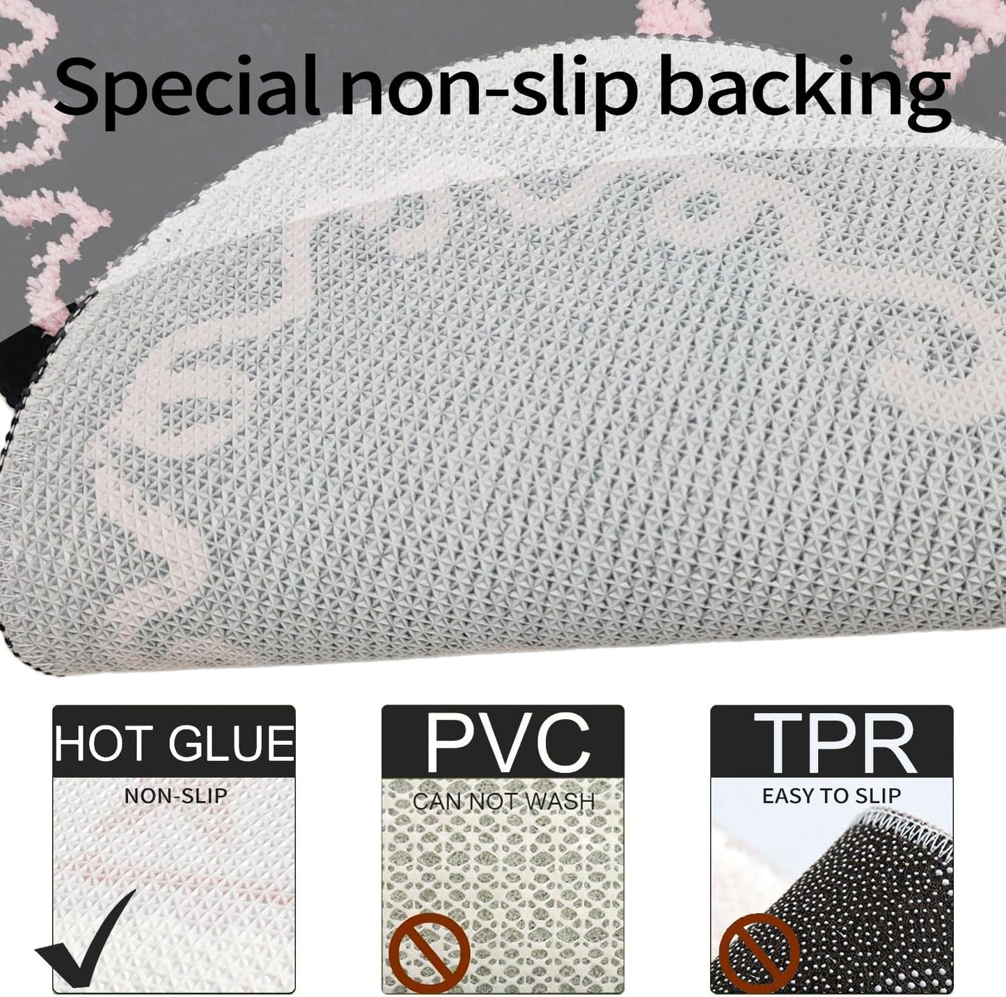 Black Pink Bow Bathroom Mat Coquette Non Slip Heart Shaped Bow Rug Cute Girly Carpet Room Decor Microfiber Absorbent Bath Rug for Bathroom Bathtub Shower Bedroom