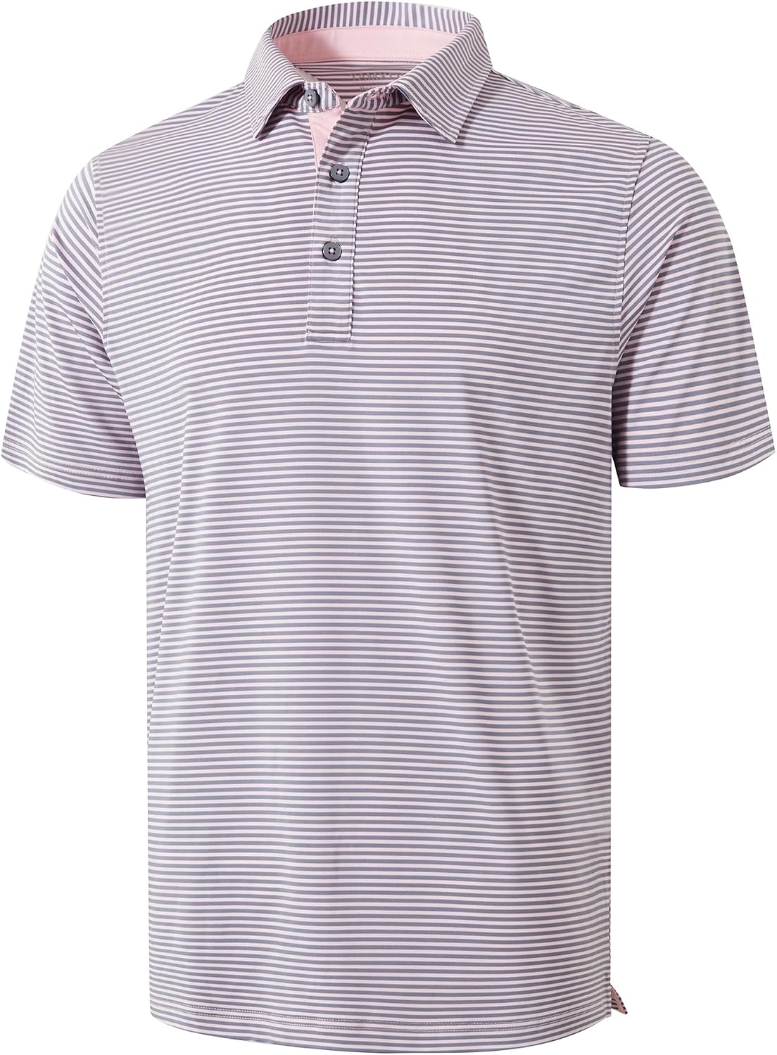 Men's Golf Polo Shirts - Moisture Wicking High Performance Short Sleeve Striped Collared Sports Casual Shirt
