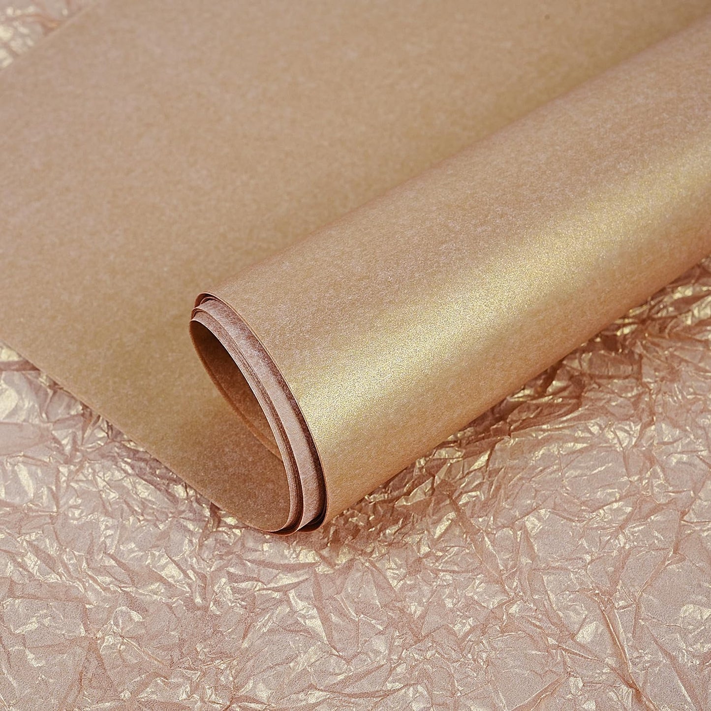 Metallic Rose Gold Tissue Paper, 60 Sheets Shiny Rose Gold Tissue Paper Sheets for Gift Bags Crafts Wrapping Gifts Packaging, Tissue Paper Bulk for Girls Women Birthday Wedding Baby Shower Party