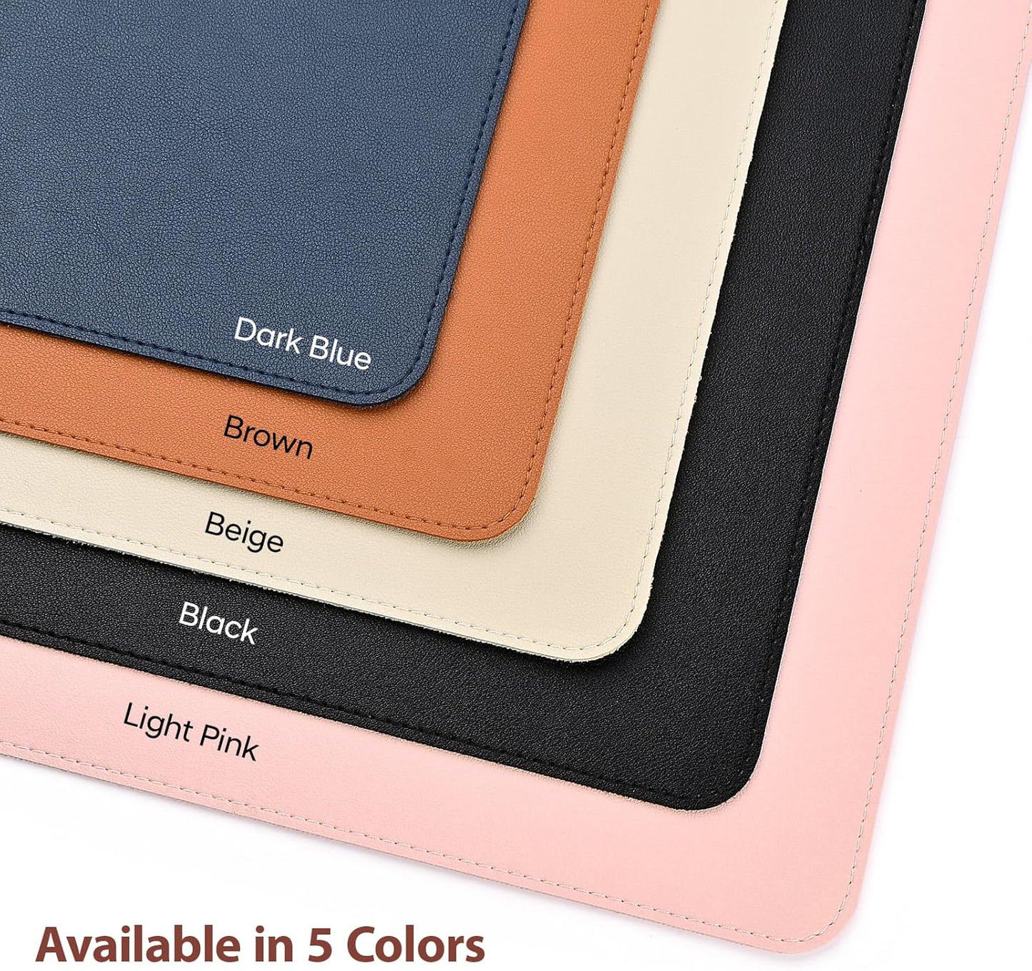 Leather Desk Pad Protector, Office Desk Mat, Large Mouse Pad, Non-Slip PU Leather Desk Blotter, Waterproof Computer Desk Writing Pad for Office and Home (Light Pink, 23.6" x 13.7")