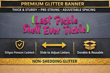 Pre-Strung Funny Bachelorette Party Pink Glitter Banner - Funny Bachelorette Party Decorations for Her - Party Supplies, Favors and Gifts