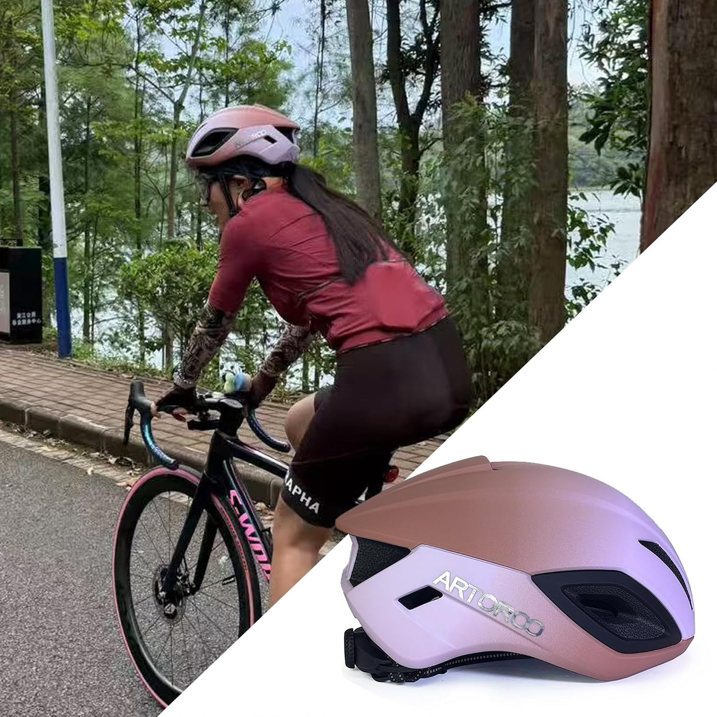 Adult Road Bike Helmet for Men Women, Lightweight Mountain Road Bicycle Cycling Helmet Adjustable for Mens