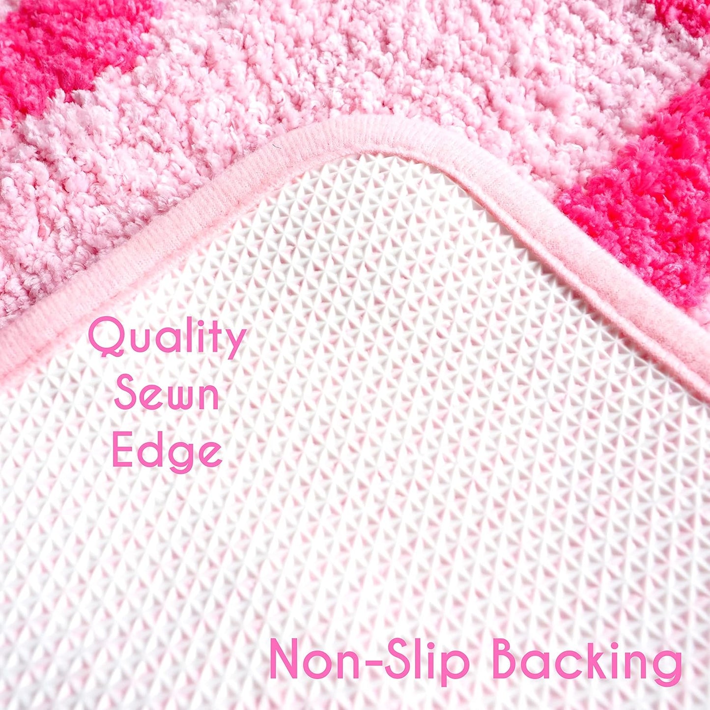 Evovee Hello Beautiful Bath Mat Light Pink Blush Peach Coral Cute Bathroom Rugs for Girls You Look Good Gorgeous Funny Shower Fun Bathroom Decor Non-Slip Washable Kids Women