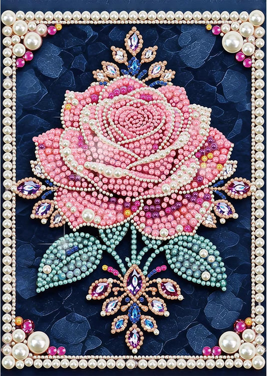 LAKEQUILL Pink Roses Special Shaped 5D DIY Partial Drill Pearl Dots Gem Art Kits 11.81x15.74inch Pearl Paintings Gem Art for Adults Beginners Home Decor (Pink Roses)