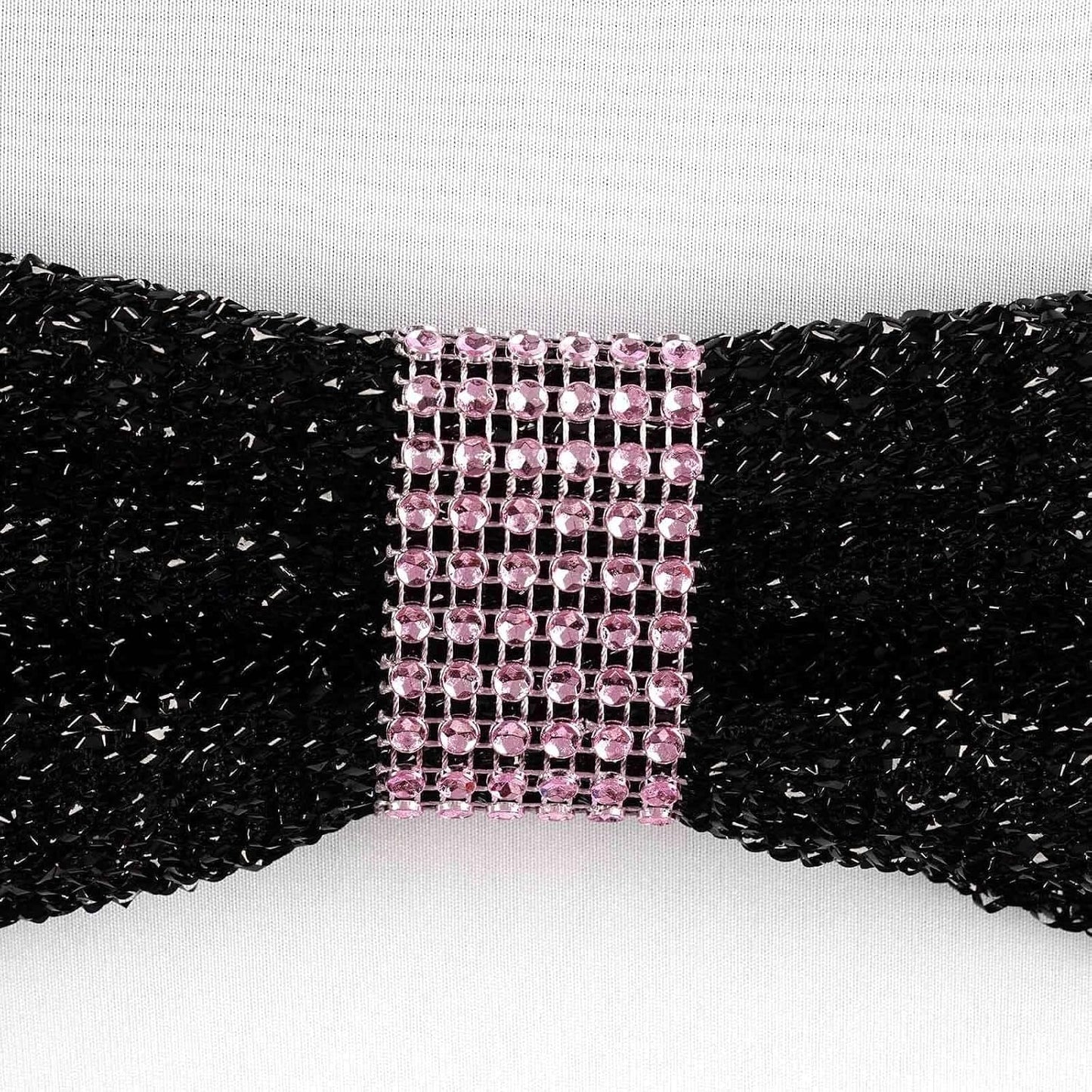 Efavormart 10 Pack Pink Diamond Rhinestone Napkin Ring with Self Adhesive Strip for Wedding Banquet Party