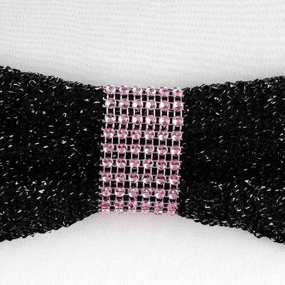 Efavormart 10 Pack Pink Diamond Rhinestone Napkin Ring with Self Adhesive Strip for Wedding Banquet Party