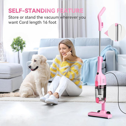 Vazone R6X Corded Stick Vacuum Cleaners for Home, 20Kpa Powerful Suction Stick Vacuum with 16Ft Cord, 2 in 1 Lightweight Handheld Vacuum Cleaner for Hardwood Floor Pet Hair