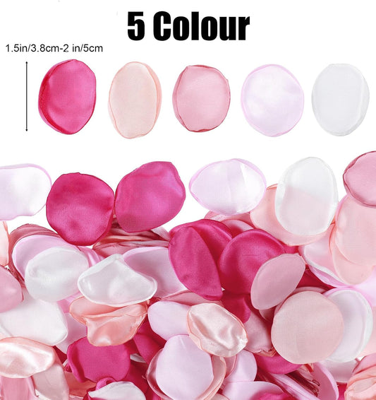 Pink Rose Petals, 200Pcs Artificial Fake Rose Petals for Weddings Bridal Shower Romantic Night Aisle Reception Table Centerpieces Decor, Pink
