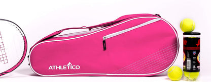 Athletico 3 Racquet Tennis Bag | Padded to Protect Rackets & Lightweight | Professional or Beginner Tennis Players | Unisex Design for Men, Women, Youth and Adults (Pink)