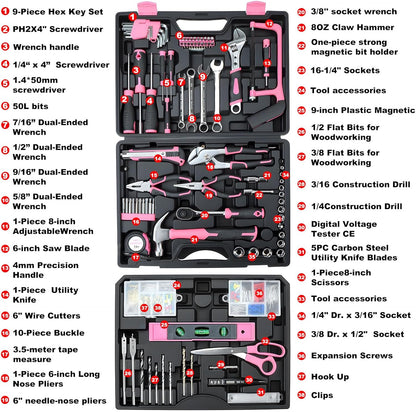 Tool Set- 412 Piece Home Repair/Auto Tool Kit, Storage Organizer with Drawers, Toolbox Storage Case for Women & Men, Perfect for Homeowner, Diyer, Handyman, DIY