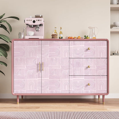 VEELIKE Pink Geometric Peel and Stick Wallpaper Boho Geometric Wallpaper for Bathroom Bedroom 17.7''x118'' Abstract Art Deco Wallpaper Removable Prepasted Pink Contact Paper for Cabinets Drawers