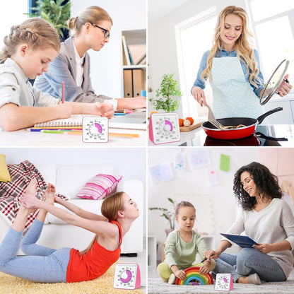 60-Minute Visual Timer for Kids, Time Management Tool Study Classroom Timer, Home Edition Silent Countdown Timer for Toddler, Teachers and Adults (Pink)