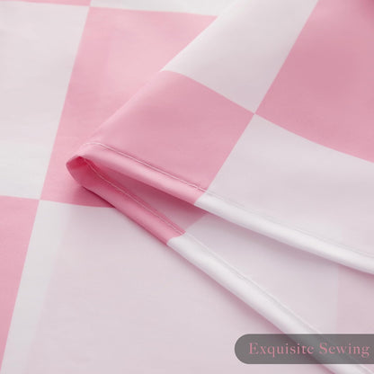 Ohocut Checkered Shower Curtain, Pink Shower Curtains for Bathroom, Cute Retro Checkboard Shower Curtain Vintage Aesthetic, Washable Fabric Bath Curtain 72''x72''