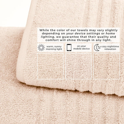 Great Bay Home Bath Towel Set - 100% Cotton 6 Piece Towel Set - Absorbent & Quick-Dry Towels for Bathroom (Pink Sand)