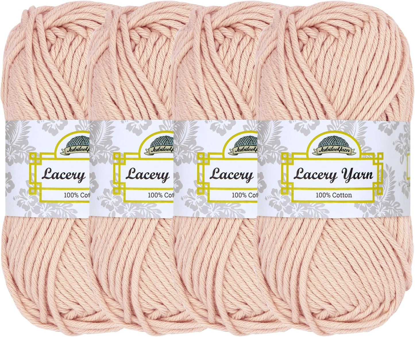 JubileeYarn Lacery Yarn - 100g/Skein Chunky Cotton - Blushed Peach - 4 Skeins