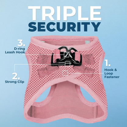 Best Pet Supplies Voyager Step-in Air Harness - All Weather Mesh, Reflective, No Pull Harness for Dogs, Cats - Secure with Hook & Loop Fastener, Buckle, Double D-Rings - Pink, S