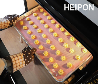 Non-Stick Perforated Silicone Baking Mat,22.44"Lx14.57"W,Reusable,Breathable Mat,Easy to Clean,Breathable Puff Baking Mat,Pastry Mat(Pink,2pcs)