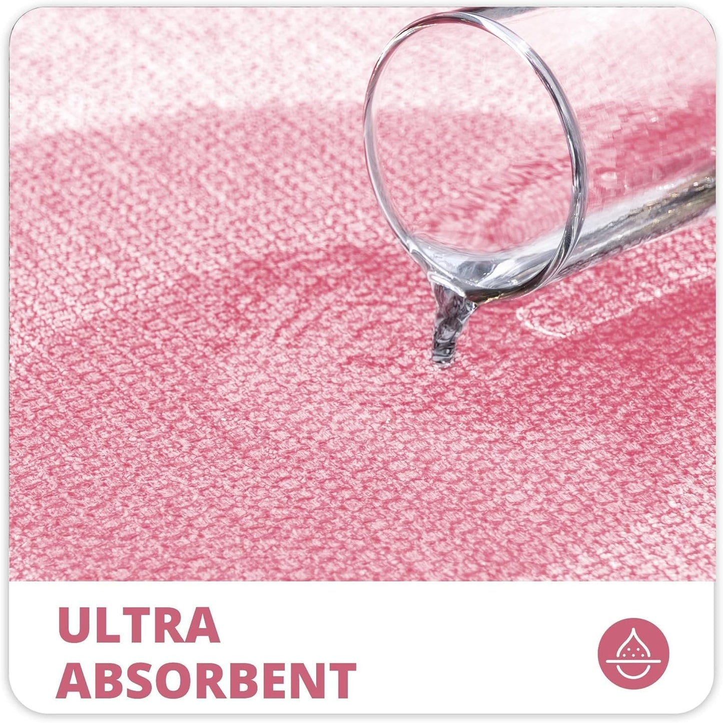 Bosap Toilet Rugs U Shaped Bathroom Rug,Machine Washable Non Slip Quick Dry Super Absorbent Ultra Thin Toilet Mats for Bathroom Toilet.Pink,1'8"x2'(20x24inch)