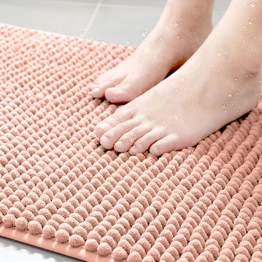 Bathroom Rug Mat,Luxury Chenille Super Soft Absorbent Rug,16"x24" Non-Slip Quick Dry Microfiber Mats,Machine Washable Rubber Backing Bath Mat,Bath Rug Mats for Floor,Tub and Rain Showers (Coral)