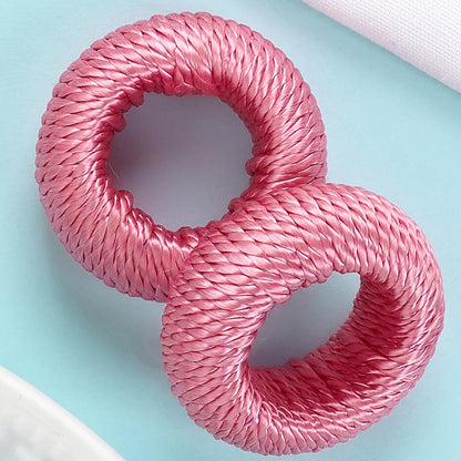 ALPHA Living HOME Napkin Rings for Dinner Table Set of 12 - Handmade Rayon Farmhouse Table Decor, Boho Chic Wedding Accessories, Holiday Party Decor, Dining Table Setting (Pink)