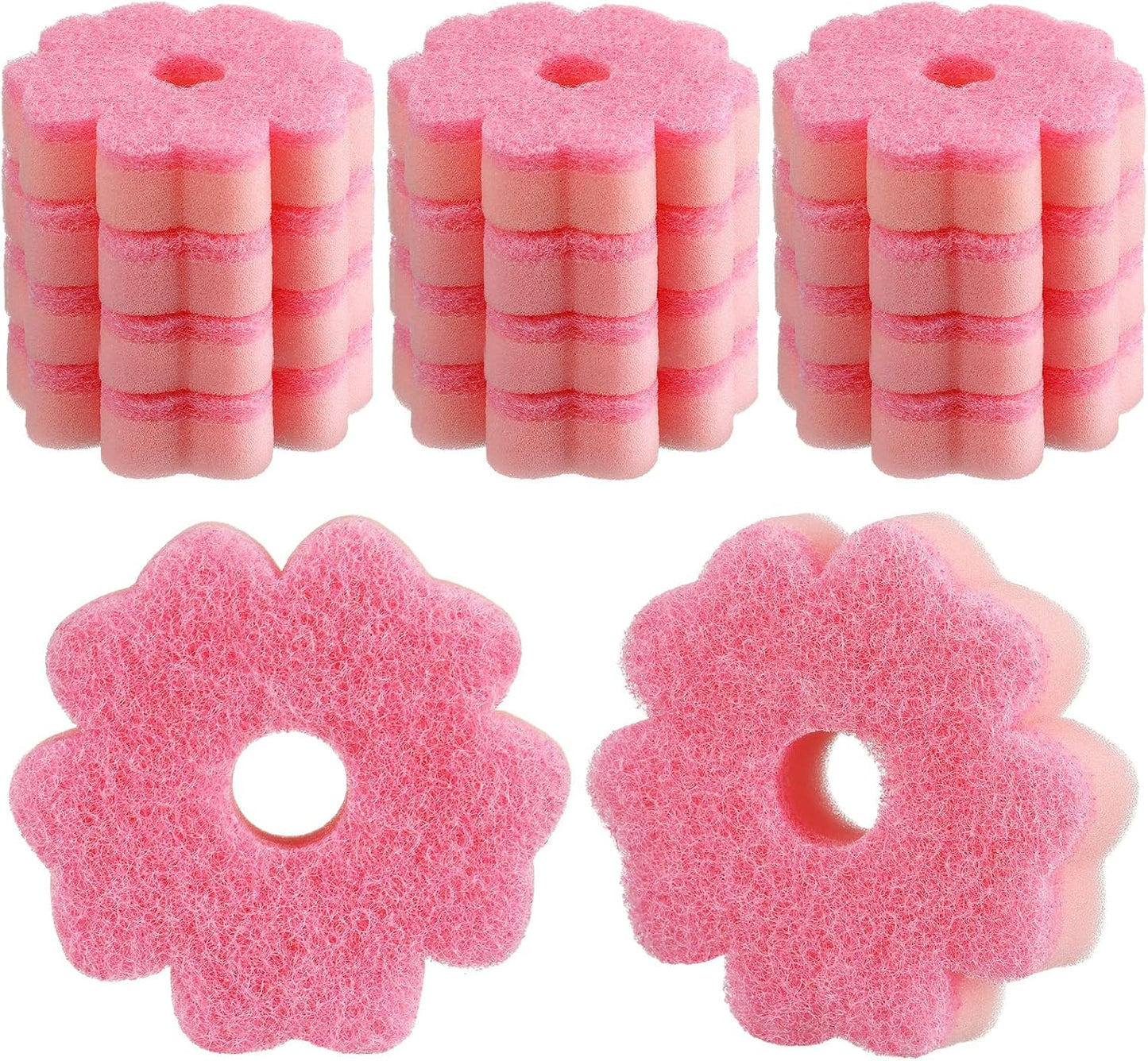 SiliFine 12 Pack Spring Flower Kitchen Sponges Bulk 3.15 x 4.7 Inch Scrub Sponge Dual Sided Scrubber Sponge Holiday Cleaning Sponges Dish for Dishwashing Kitchen Accessories Home Gift Decor