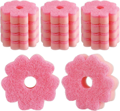 SiliFine 12 Pack Spring Flower Kitchen Sponges Bulk 3.15 x 4.7 Inch Scrub Sponge Dual Sided Scrubber Sponge Holiday Cleaning Sponges Dish for Dishwashing Kitchen Accessories Home Gift Decor