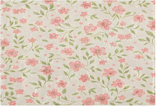 Watercolor Flowers Pink Bathroom Mat Rug 24" x 16" Non Slip Super Absorbent Quick Dry Bath Mats for Bathtub Fluffy Rugs