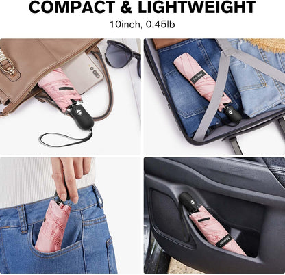 G4Free Travel Sun Umbrella - UPF 50+ UV Protection, 40 Inch Mini Super Slim Small Size Umbrella, Portable Automatic Open and Close