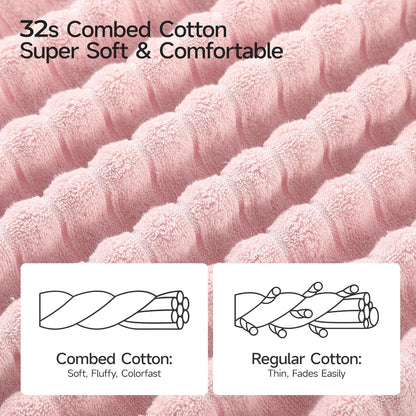 REDKISS 2Pack Large Bath Towels 31×63 inches, 100% Cotton, Super Soft and Absorbent, Quick-Dry Towels, Perfect for Bathroom,Plush Shower Towels-Pink