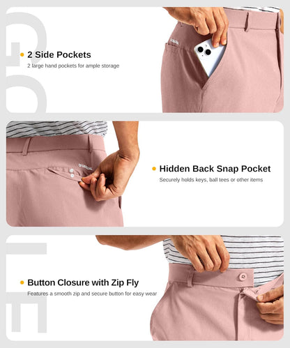 G Gradual Men's Golf Dress Shorts 7 Inch Inseam Lightweight Quick Dry Chino Casual Work Shorts for Men with 4 Pockets
