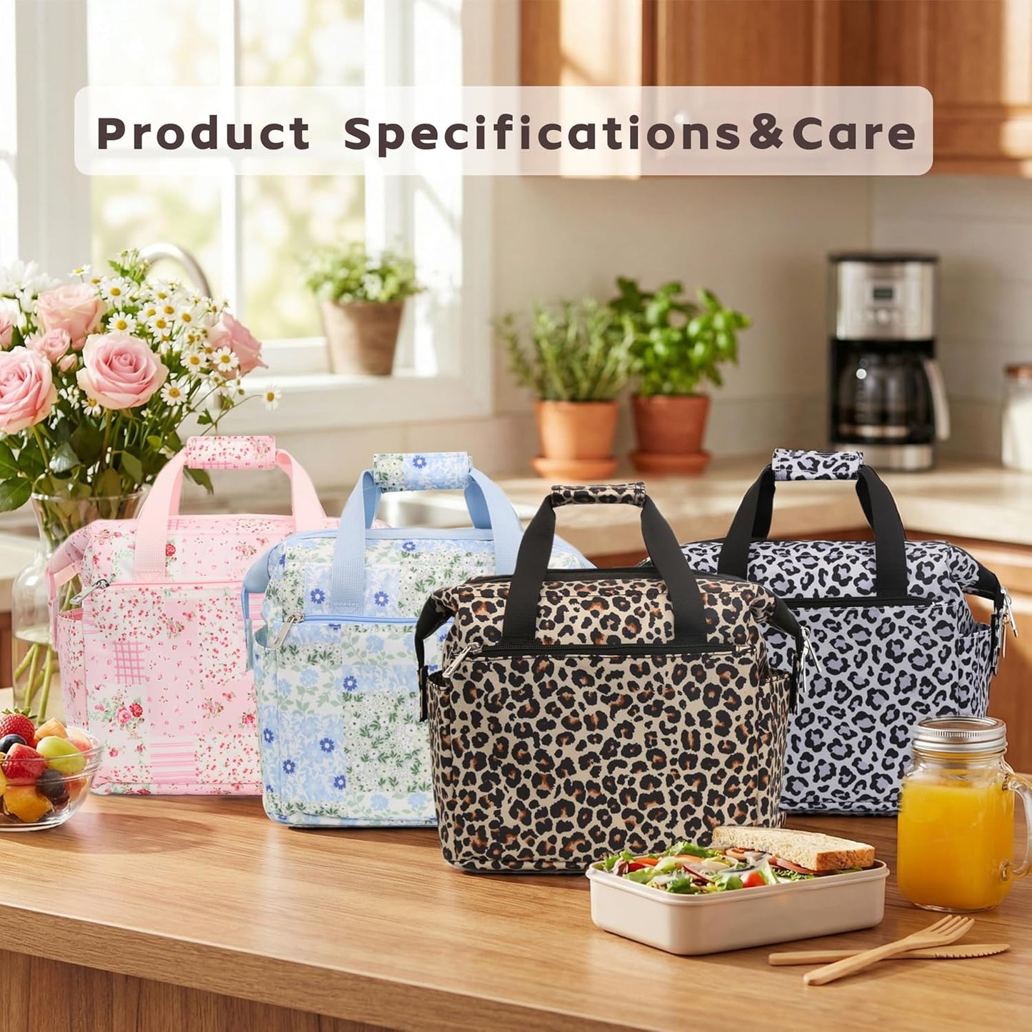 Insulated Lunch Bag for Women - Reusable Thermal Tote with 3-Layer Insulation, Leakproof & Easy to Clean - Lunch Box for Office, Gym, Picnic (Pink)