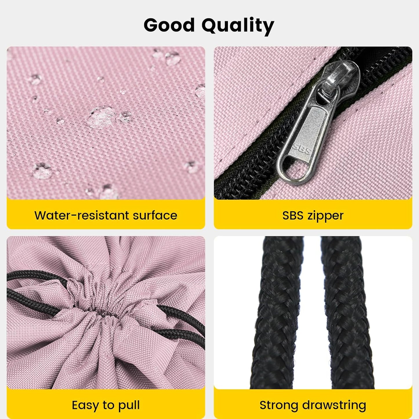 Vorspack Drawstring Backpack Water Resistant String Bag Sports Sackpack Gym Sack with Side Pocket for Men Women