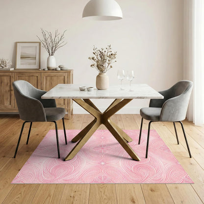5'x7' Washable Abstract Abstract Area Rug, Pink Flatwoven Floor Covering for Dining Room, Under Table, Home Office, Non-Slip Chair-Friendly Carpet | Ref:2129631