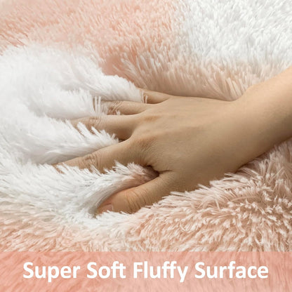 Soft Runner Rug for Bedroom 2x6 Pink and White Checkered Runner Shaggy Rug Indoor Fuzzy Carpet Non Slip Long Rug for Living Room Bedside Sofa Home Dorm