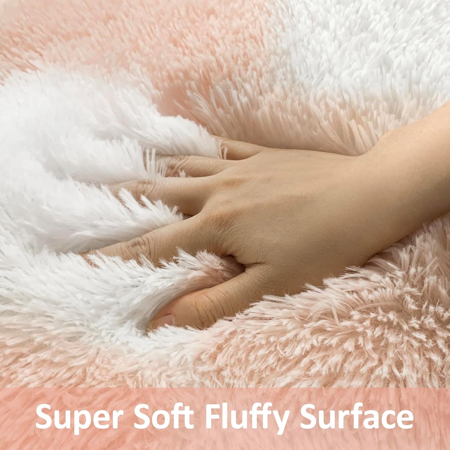 Soft Small Area Rug 2x3 for Bedroom Pink Checkered Rug Plush Shag Carpet for Kids Room Shaggy Throw Rugs Non Silp Indoor Entrance Door Mat for Living Room Dorm Nursery