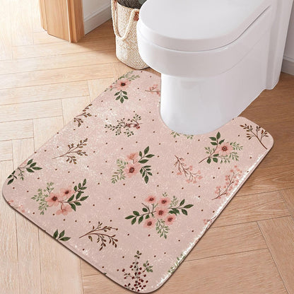 Elegant Flowers Pink Bathroom Mat Rug 24" x 16" Non Slip Super Absorbent Quick Dry Bath Mats for Bathtub Fluffy Rugs