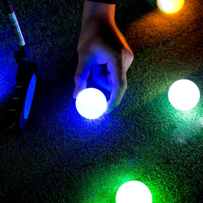 LED Light up Golf Balls, Glow in the Dark Night Golf Balls - Multi Colors of Blue, Orange, Red, White, Green, Pink - Pack of 6