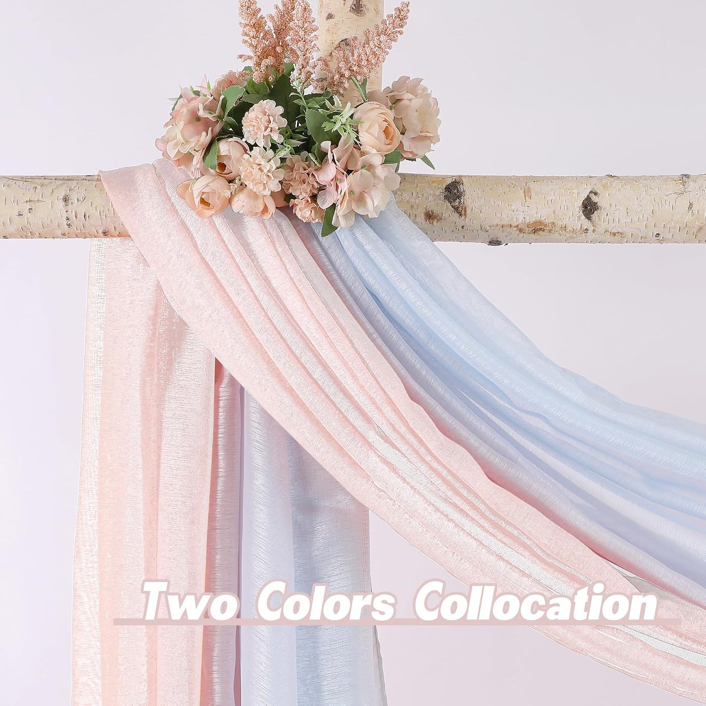 DONREN Peach Pink Sheer Window Scarf for Girls Party - Luxury Soft Semi Sheer Scarf for Wedding (1 Panel,52 Inch by 216 Inch Length)