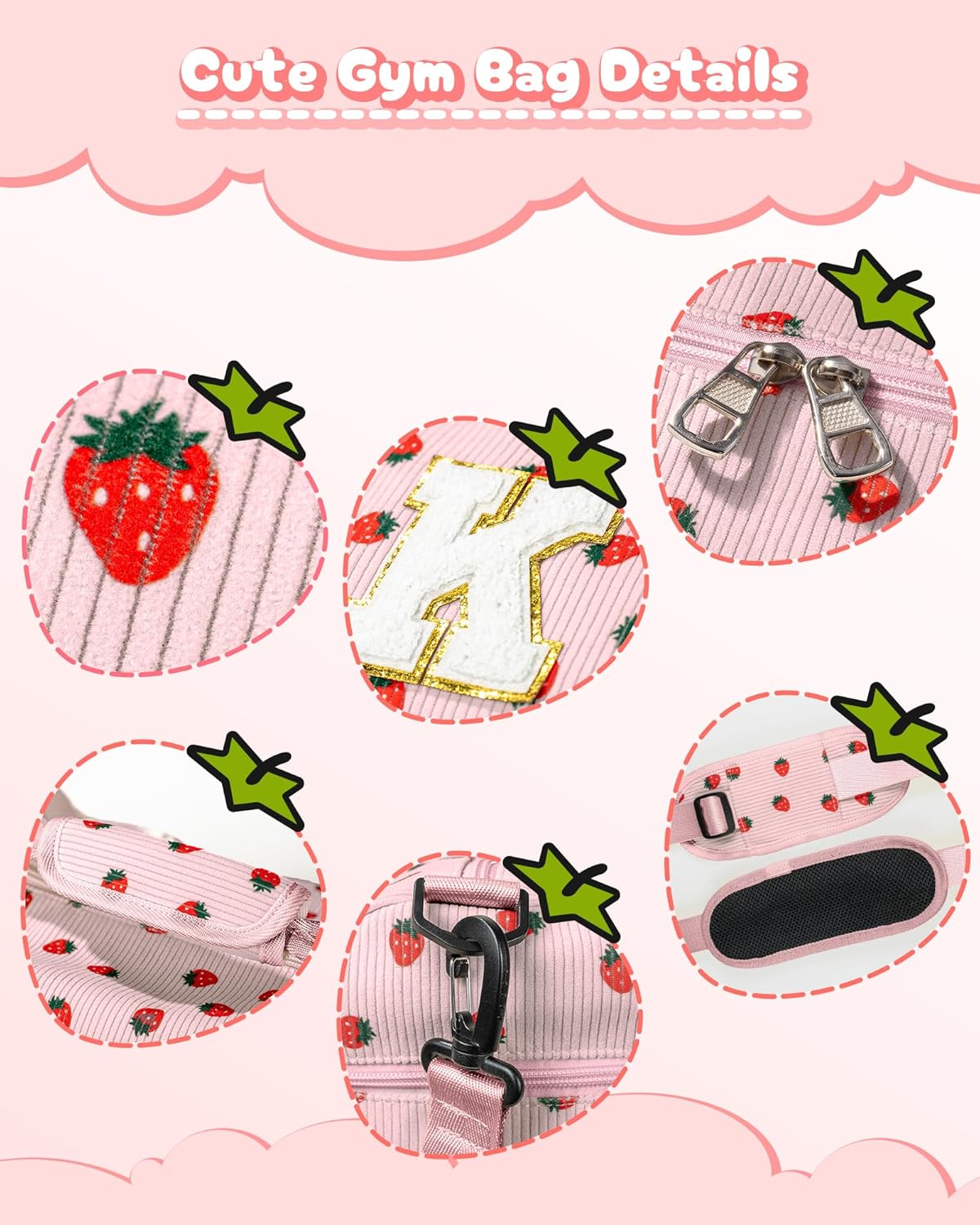 Gift for 8 Years Old Girl-Teen Girl Gifts Trendy Stuff, Girls Gym Bag, Kids Weekend Duffel Bags with Shoe Compartment, Dance Bag with Makeup Bag, Birthday Gift for Grandkids (Letter A)