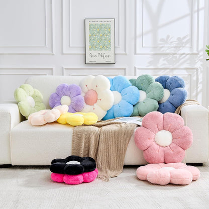 Flower Pillow Cute Flower Shaped Pillows Decorative Throw Pillows Aesthetic Home Decor Floral Daisy Cushion for Bed (Dusty Pink, 14.9 Inch)