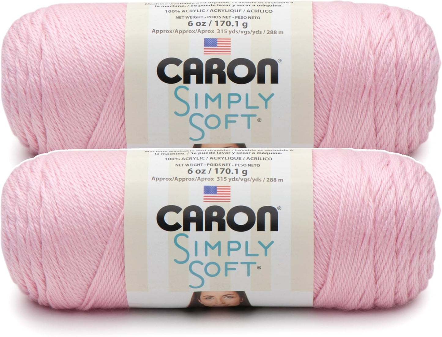 Bulk Buy: Caron Simply Soft Yarn Solids (2-Pack) (Soft Pink)