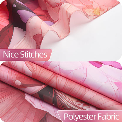 Pink Shower Curtain for Bathroom Rose Pink Floral Shower Curtain Set with Hooks Abstract Purple Pink Flowers Bathtub Decor Waterproof Fabric Curtains 72x72inches