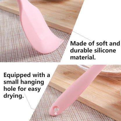 Pink Rubber Spatula for Kitchen Use, 10.8In Silicone Spatulas for Cooking Heat Resistant, Flexible Small kitchen Spatula for Kitchen Nonstick Cookware, Seamless & Dishwasher Safe