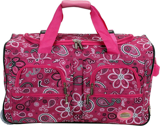 Rockland Rolling Duffel Bag, Black, 22"