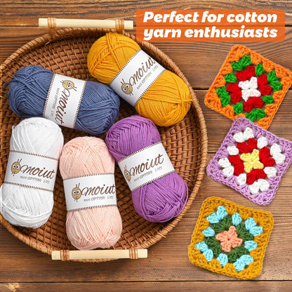 3 Pack Cotton Yarn for Crocheting, Baby Yarn for Crocheting Soft, 393yds / 5.29oz Fluffy Amigurumi Crochet Yarn, 5 Ply 100% Milk Cotton Yarn for Puzzle、Socks、Clothes(3 Pink)