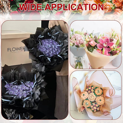 PATIKIL Flower Wrapping Paper 22.83 Inch, 20 Pcs Cotton Wrapping Flower Paper Tissue Paper for Flower Bouquet Gift Wrapping Valentine's Day Graduation Gift Floral Wrap, Rose Pink