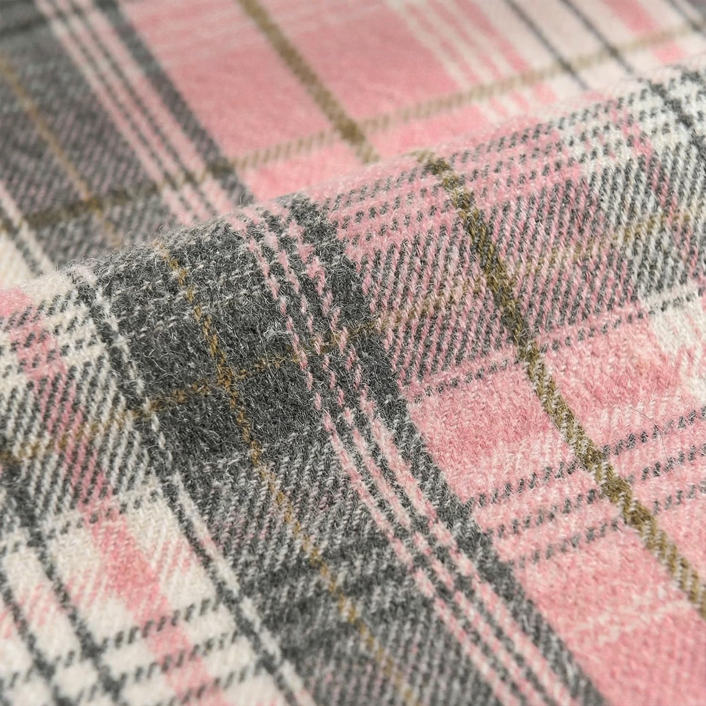 Artoid Mode Pink Grey Farmhouse Plaid Spring Table Runner, Winter Rustic Holiday Check Kitchen Dining Table Decoration for Home Party Decor 13x72 Inch