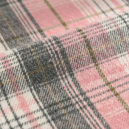 Artoid Mode Pink Grey Farmhouse Plaid Spring Table Runner, Winter Rustic Holiday Check Kitchen Dining Table Decoration for Home Party Decor 13x72 Inch